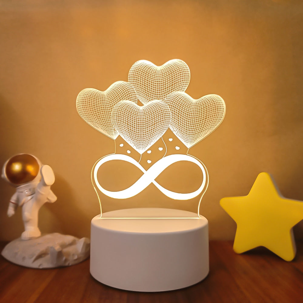 Acrylique Lampe Coeur