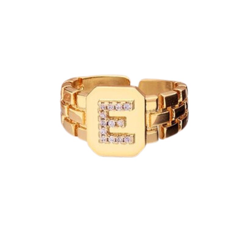 Bague Chevalière Homme Lettre e