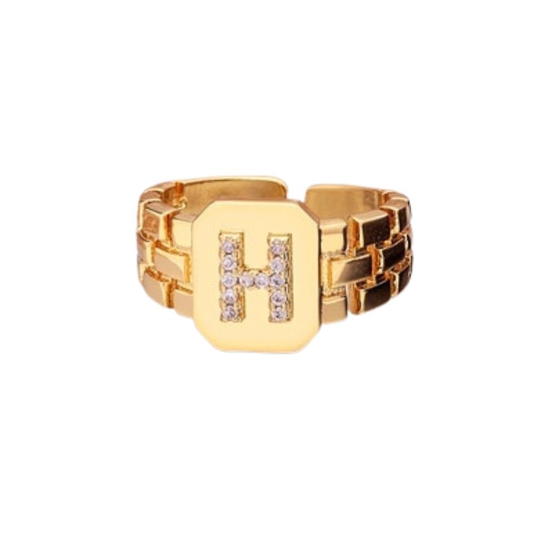 Bague Chevalière Homme Lettre h