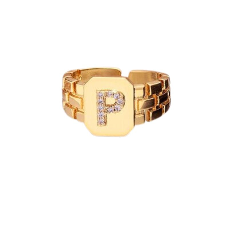 Bague Chevalière Homme Lettre p