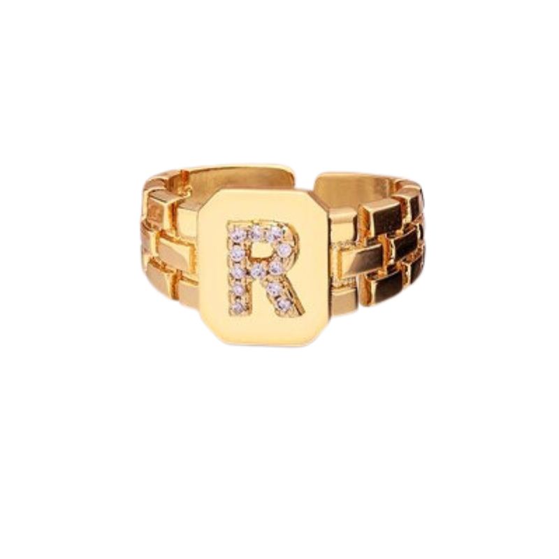 Bague Chevalière Homme Lettre r