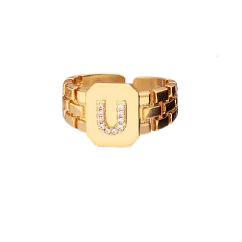 Bague Chevalière Homme Lettre u