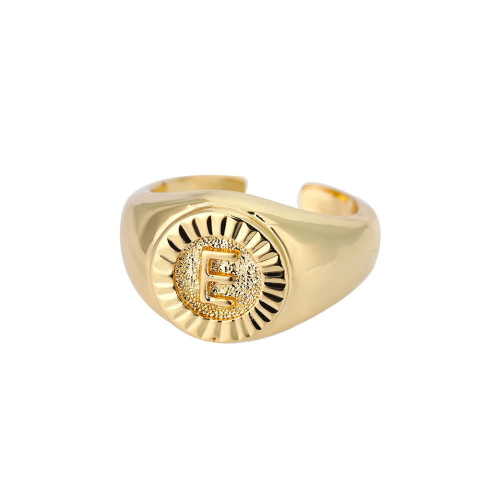 Bague Chevalière Initiale e
