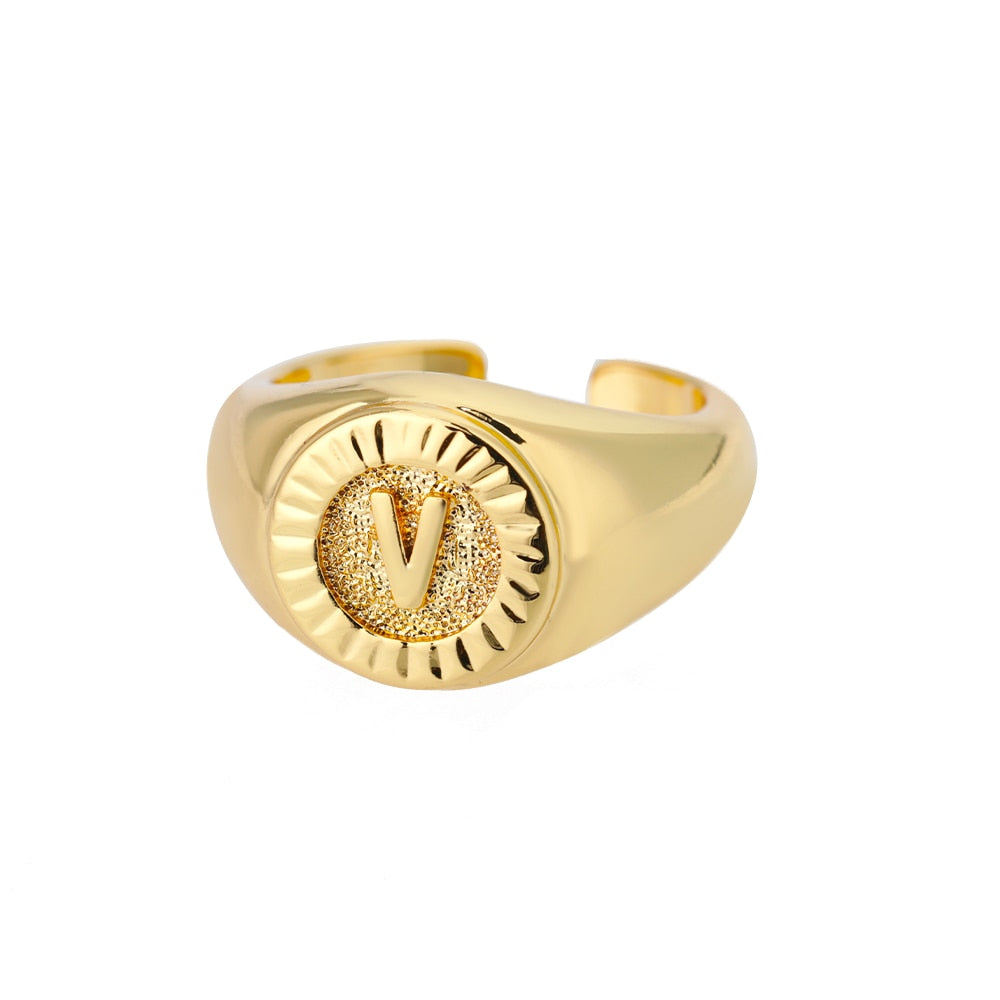 Bague Chevalière Initiale v