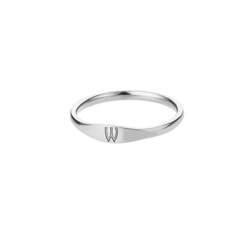 bague fine intiale w