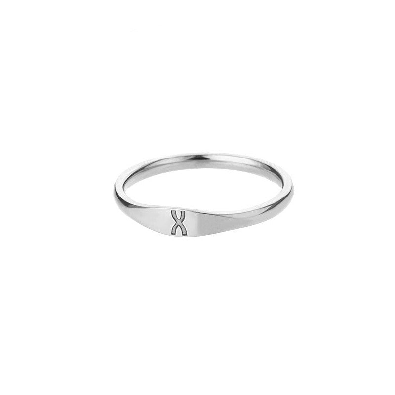bague fine intiale x