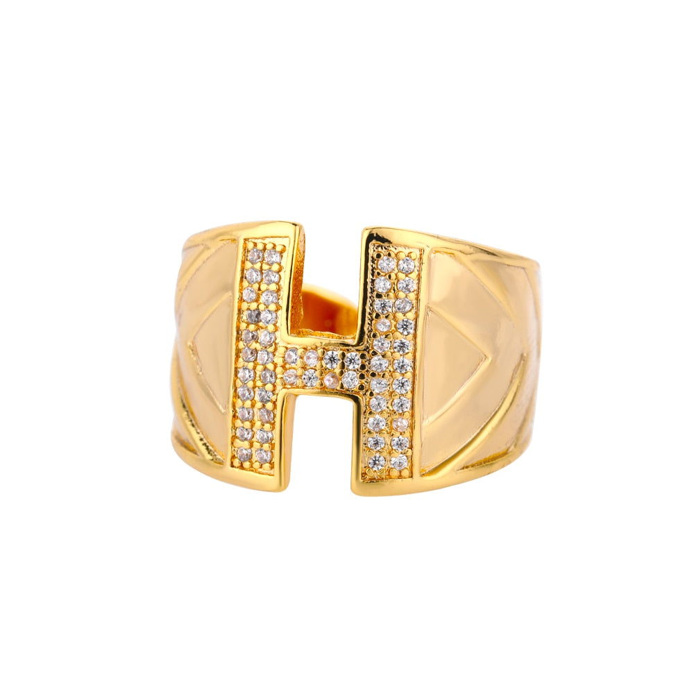 Bague Lettre Alphabet h