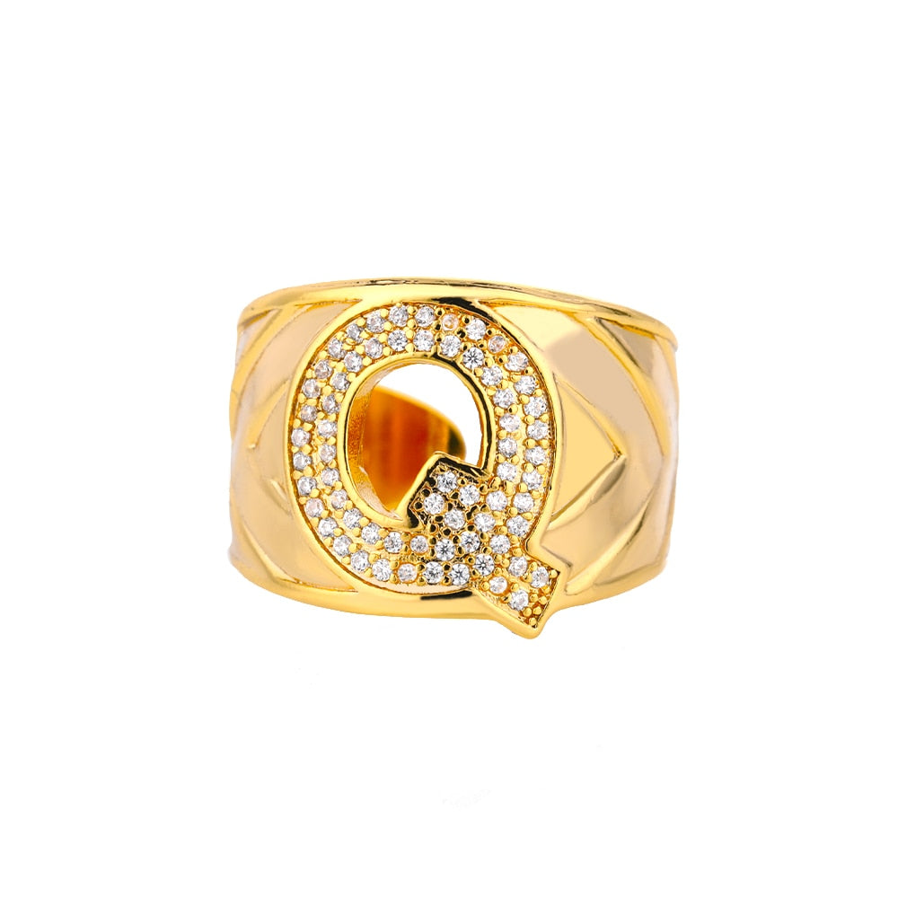 Bague Lettre Alphabet q