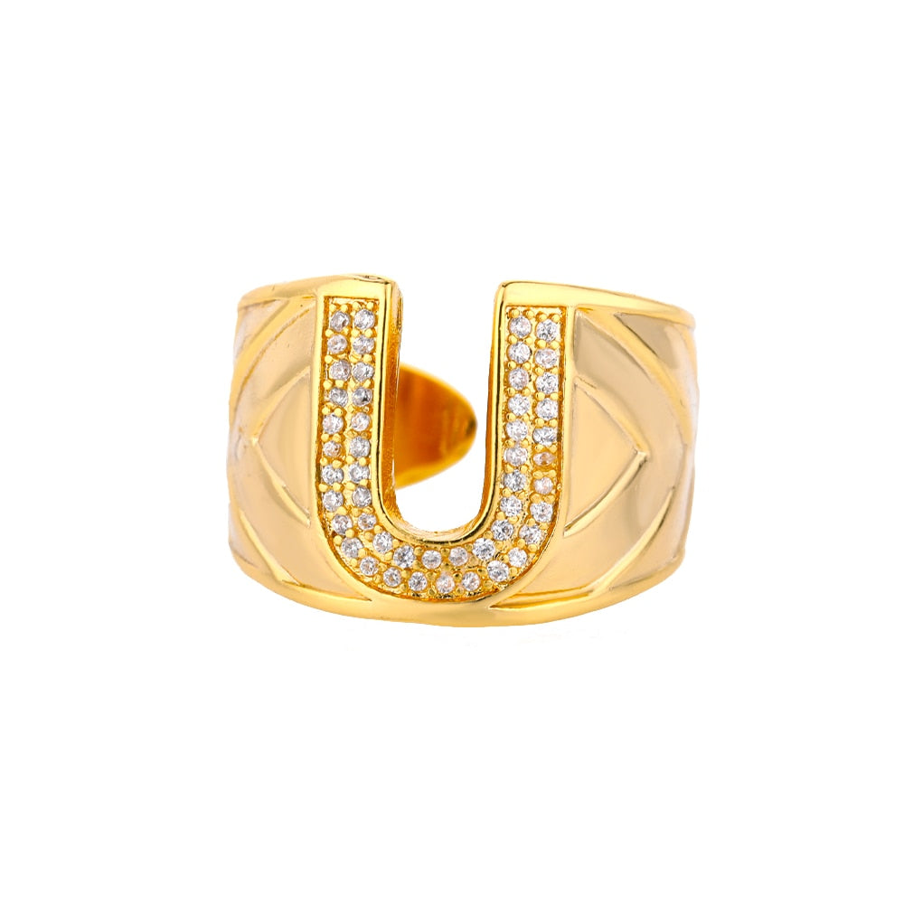 Bague Lettre Alphabet u