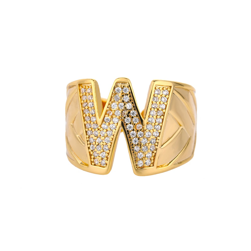 Bague Lettre Alphabet w
