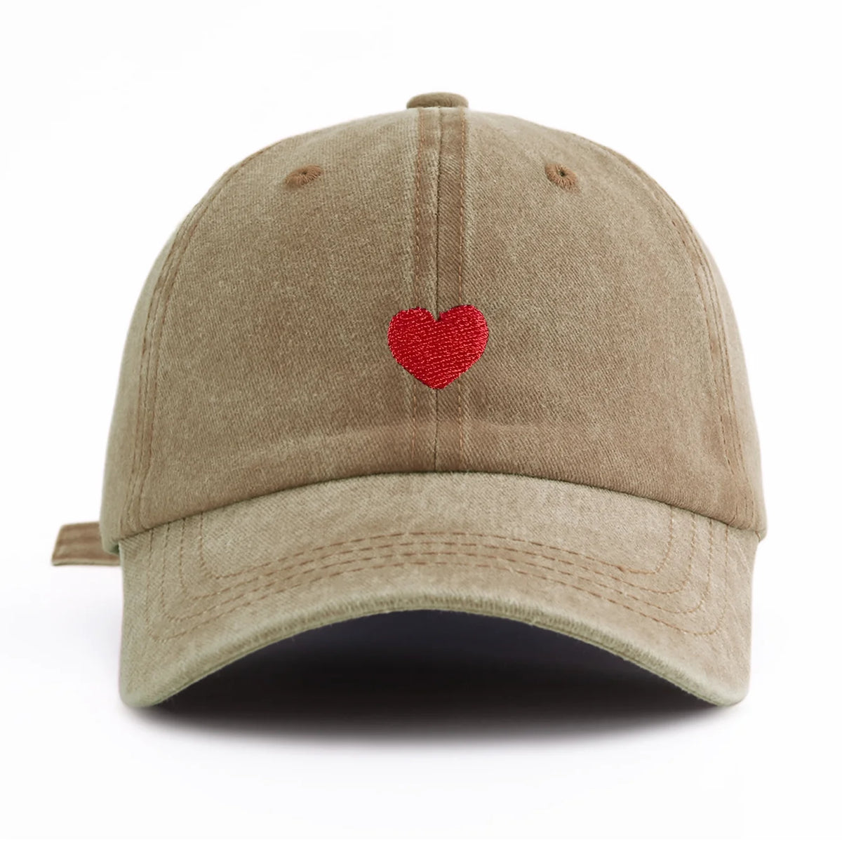 Casquette Beige Coeur Rouge