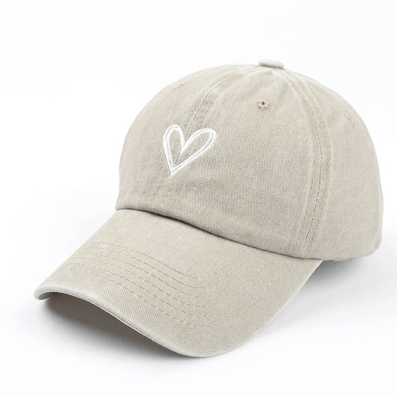 Casquette Beige Coeur