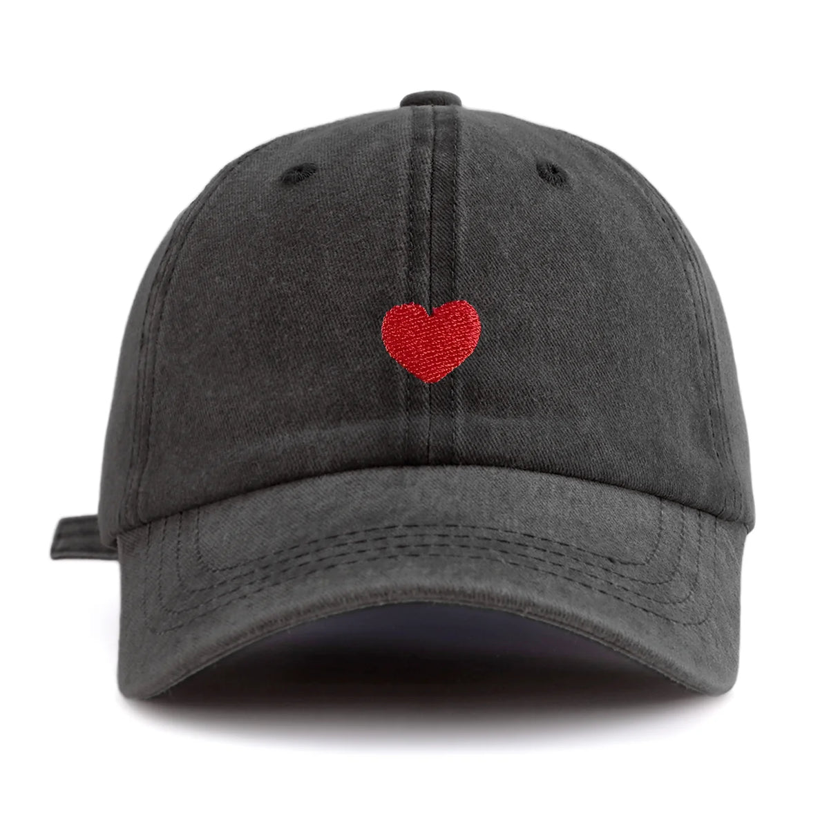 Casquette Noir Coeur Rouge