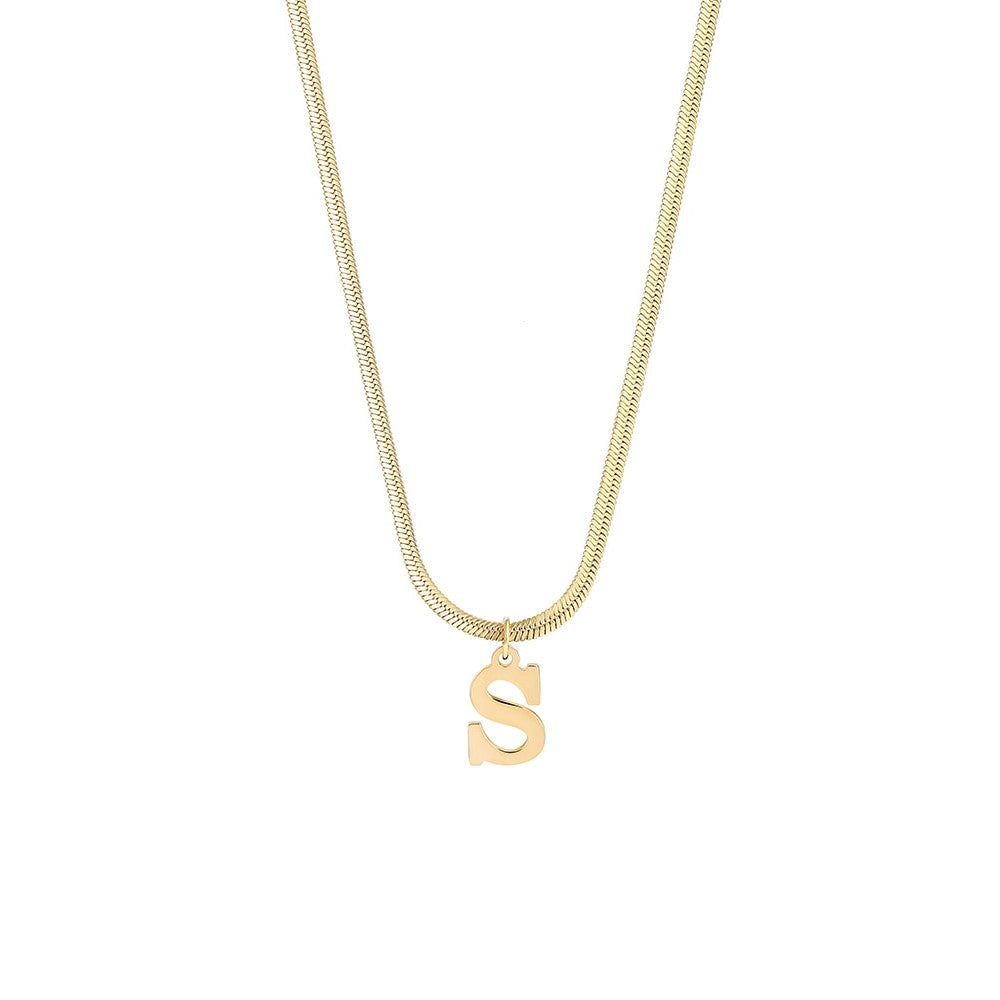 Collier Initiale Acier Inoxydable