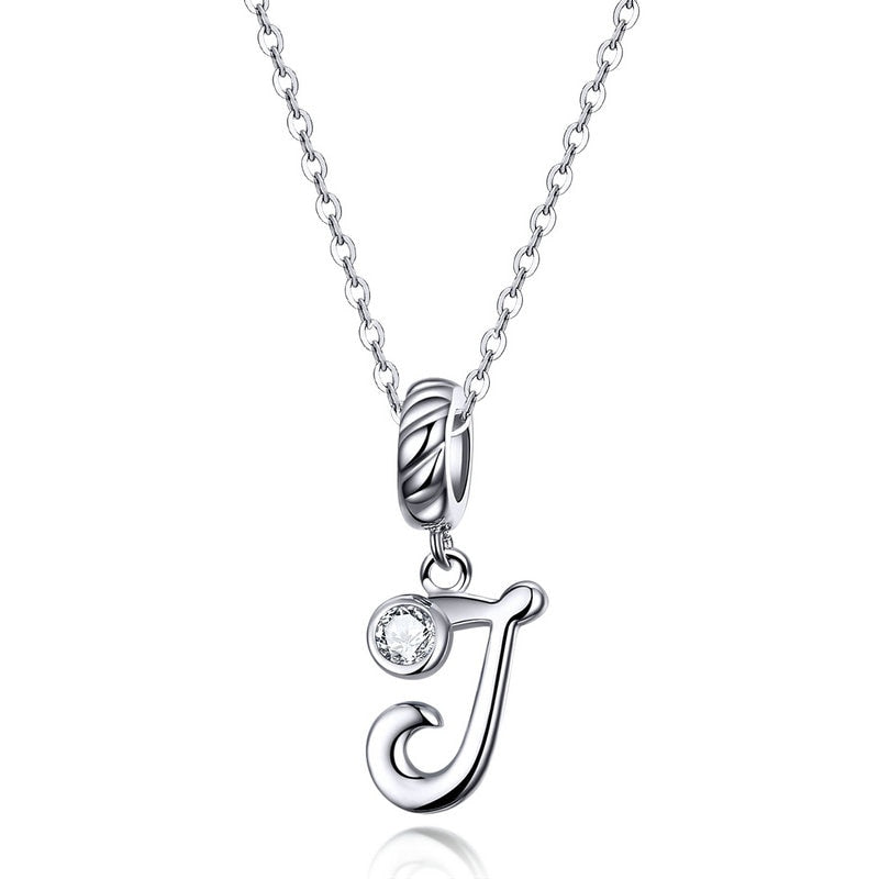 Collier Initiale Argent Homme j