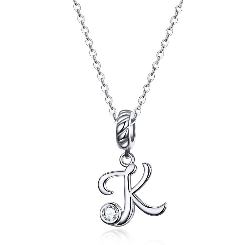 Collier Initiale Argent Homme k