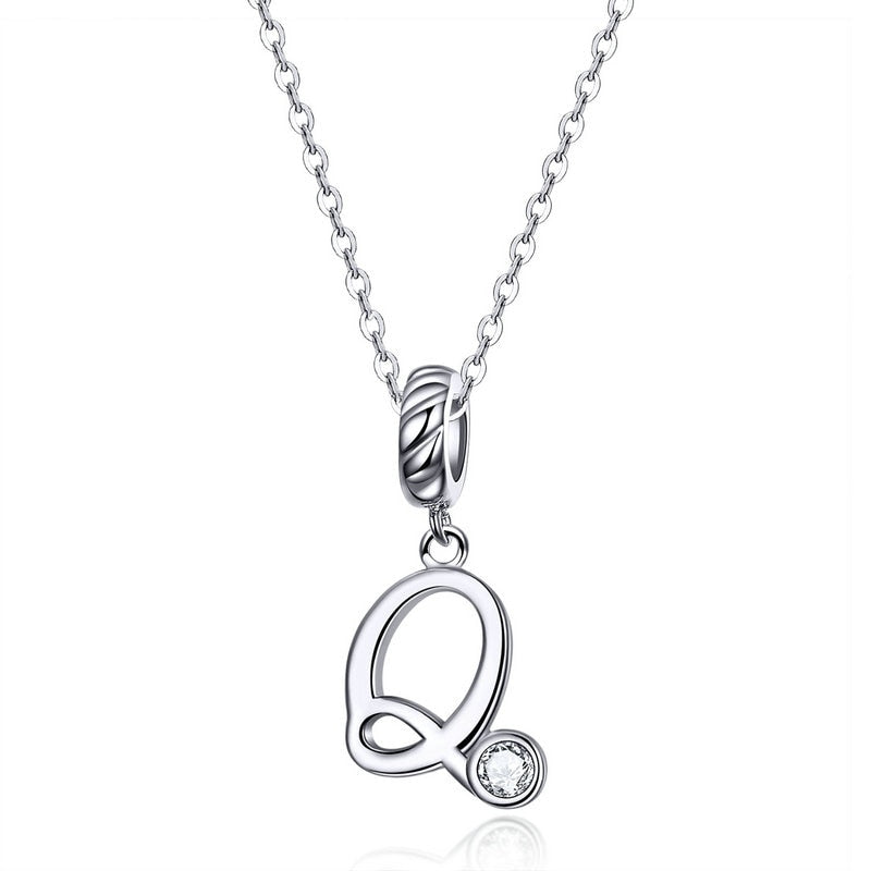 Collier Initiale Argent Homme q