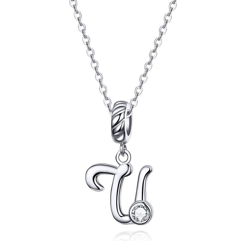 Collier Initiale Argent Homme u