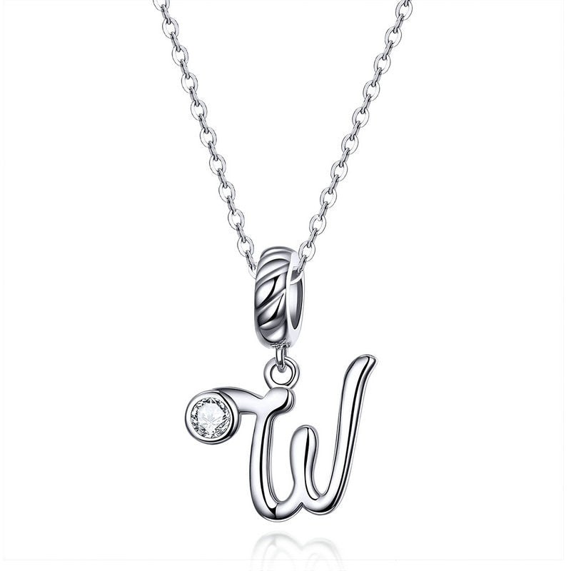 Collier Initiale Argent Homme w