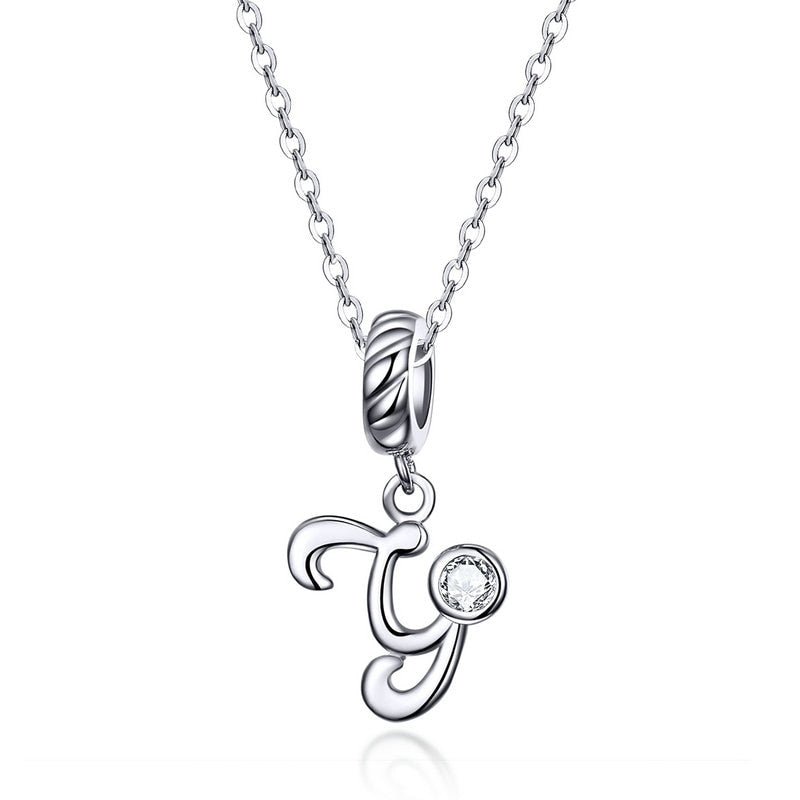 Collier Initiale Argent Homme y