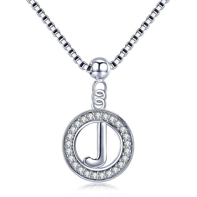 Collier Initiale Argent j