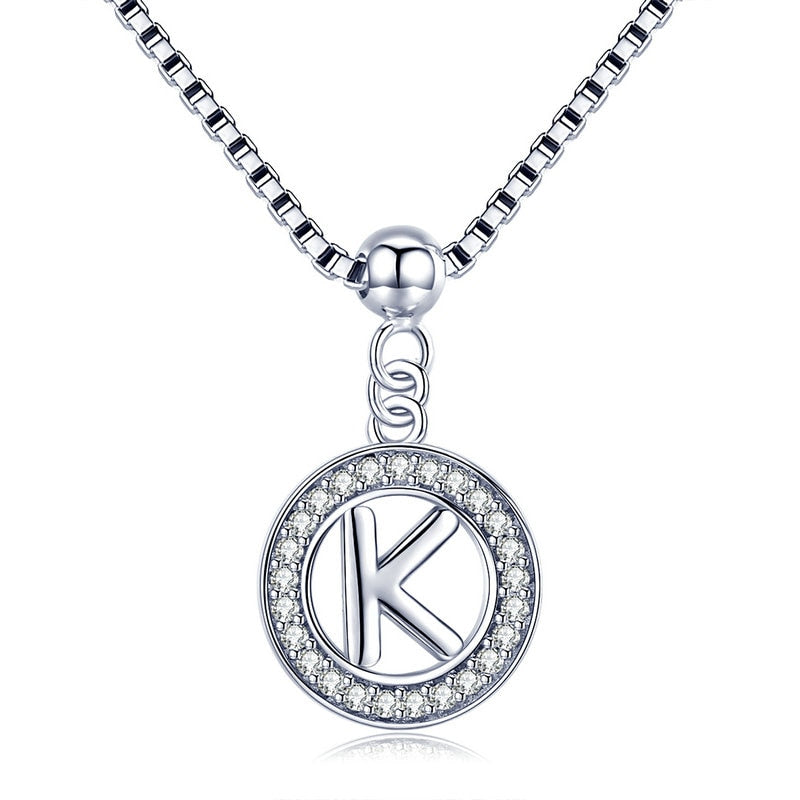 Collier Initiale Argent k