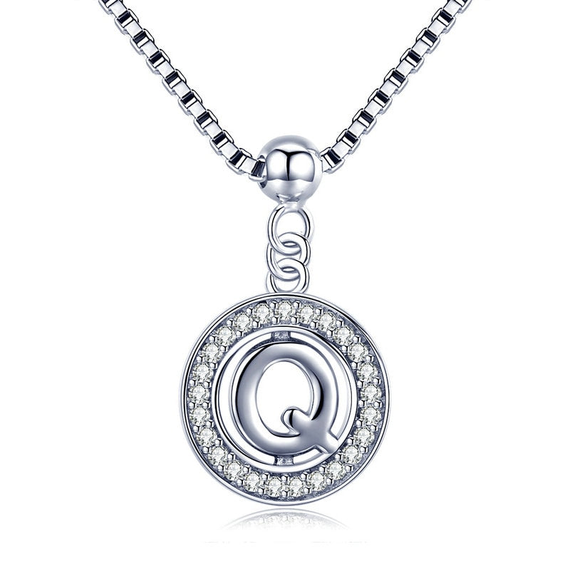 Collier Initiale Argent q