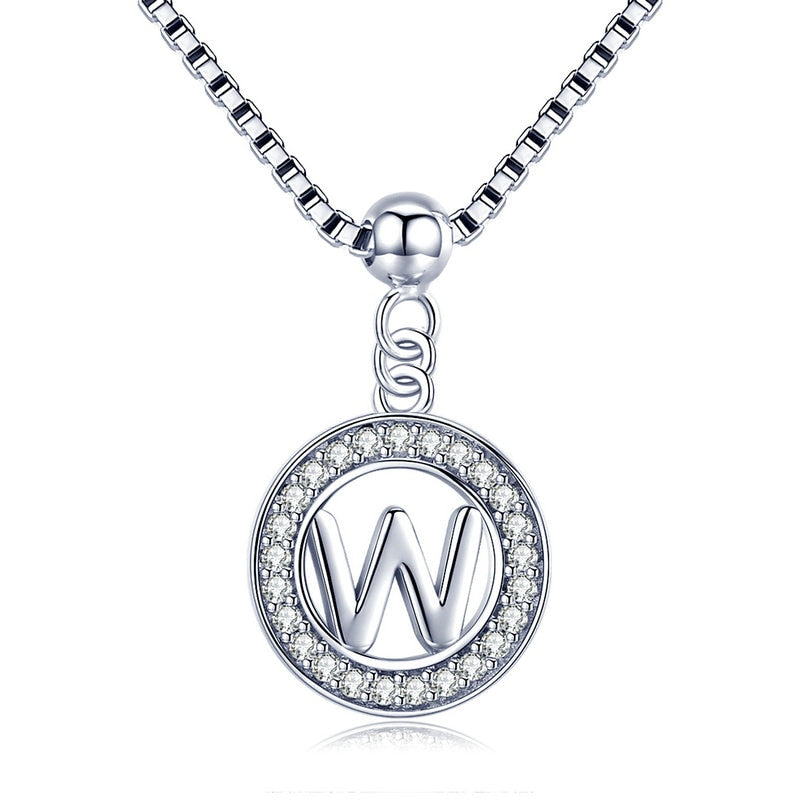 Collier Initiale Argent w