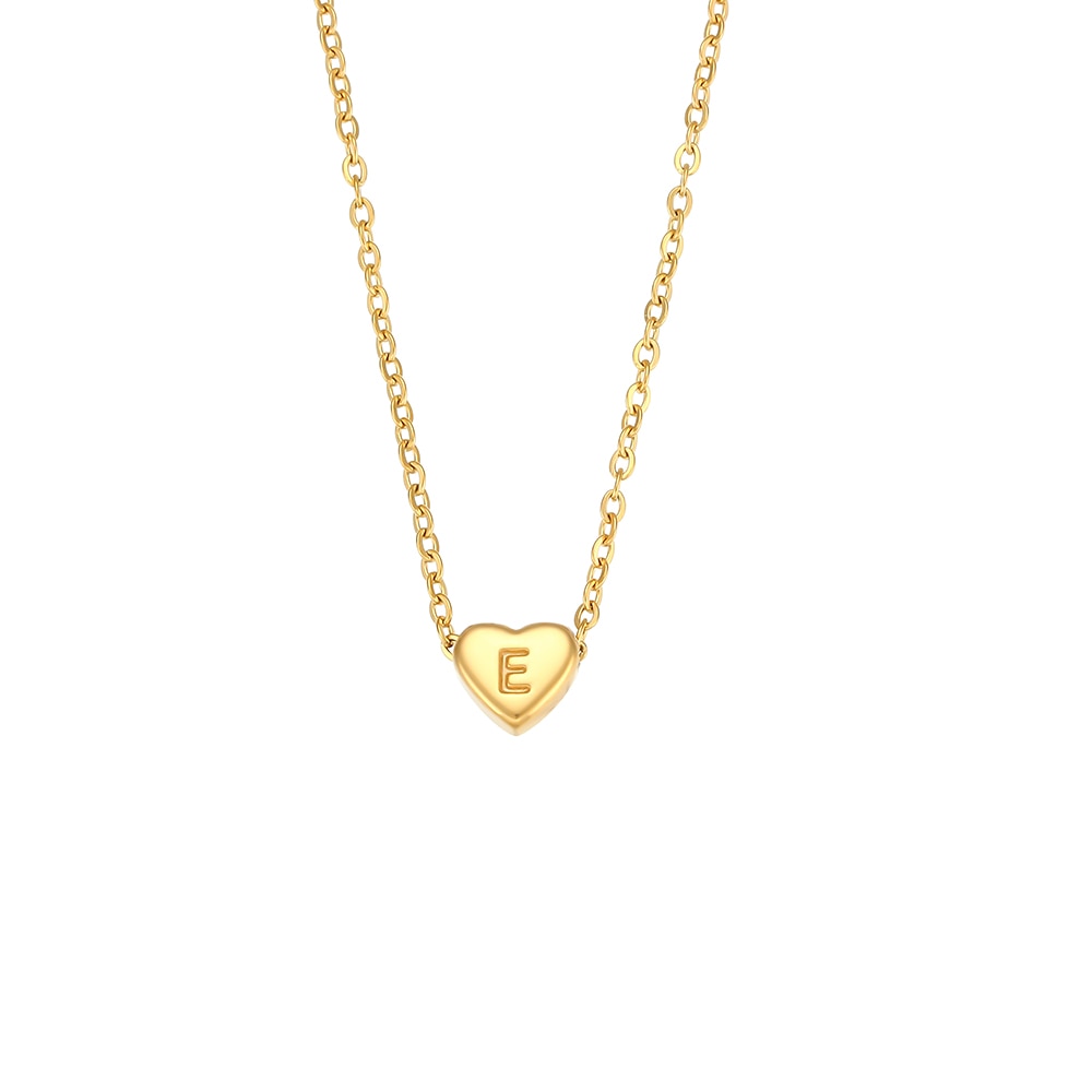 collier initiale coeur e