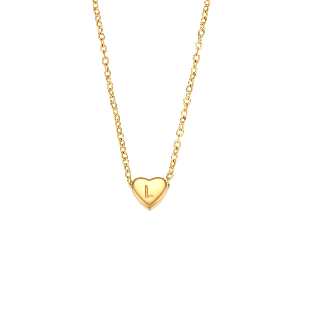 collier initiale coeur l