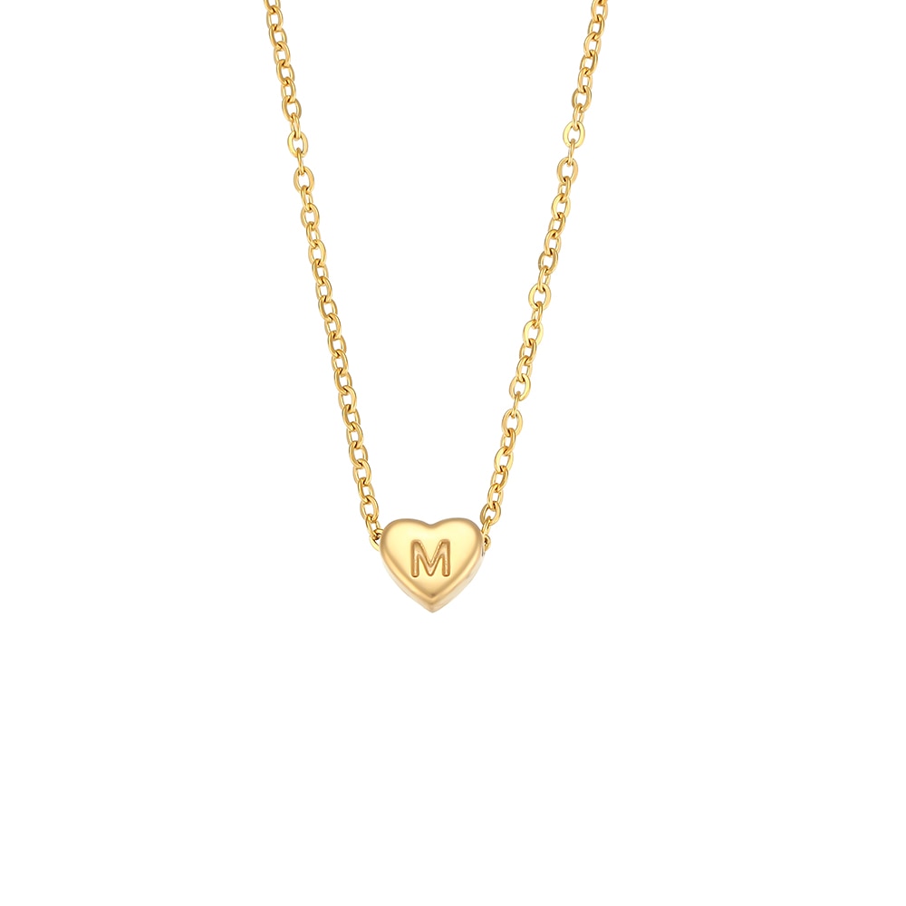 collier initiale coeur m