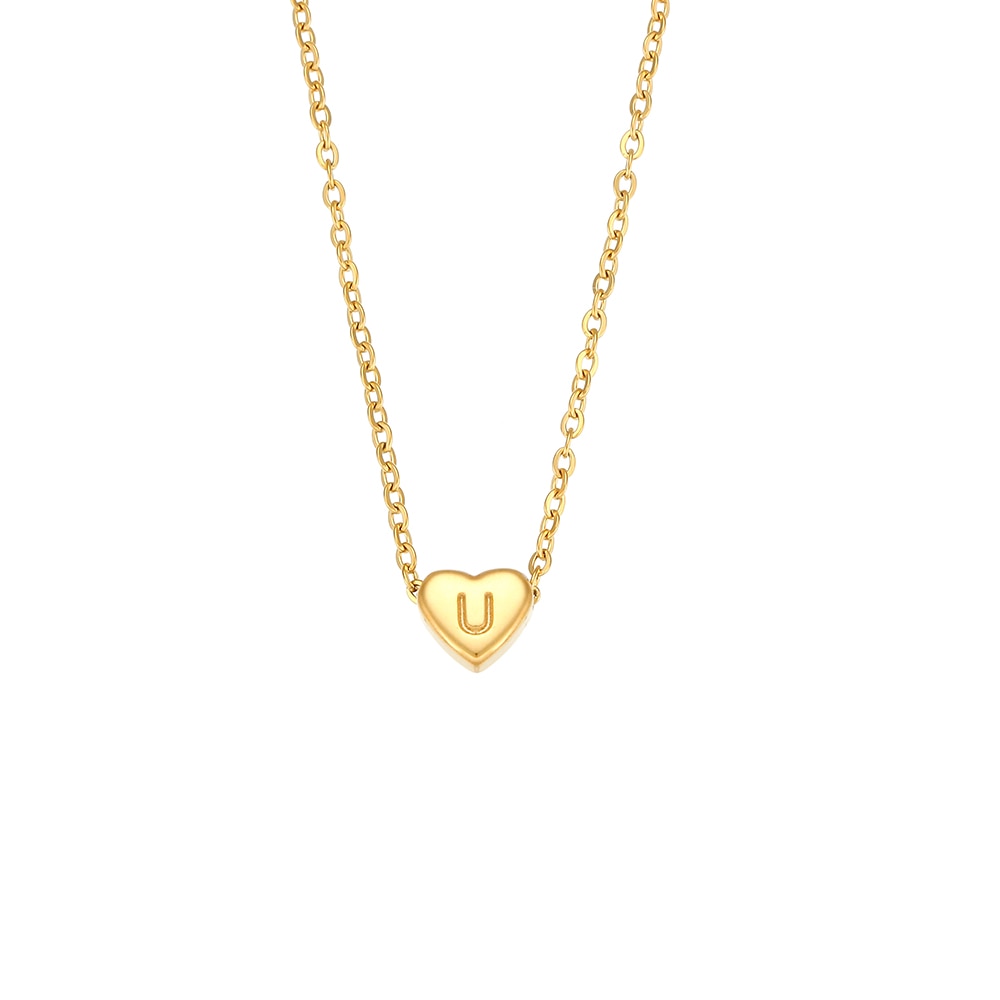 collier initiale coeur u