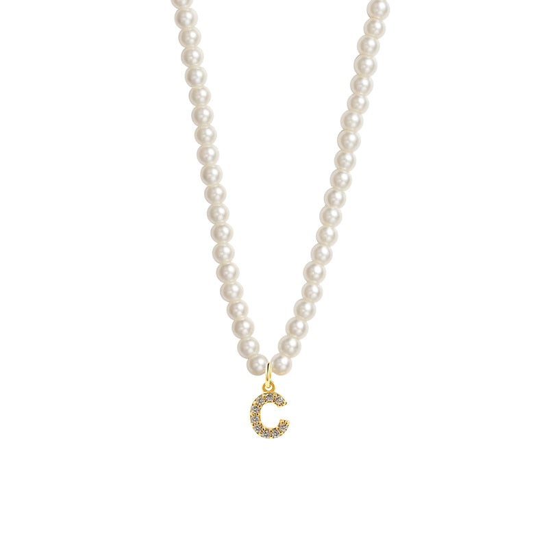 Collier Initiale Perle c