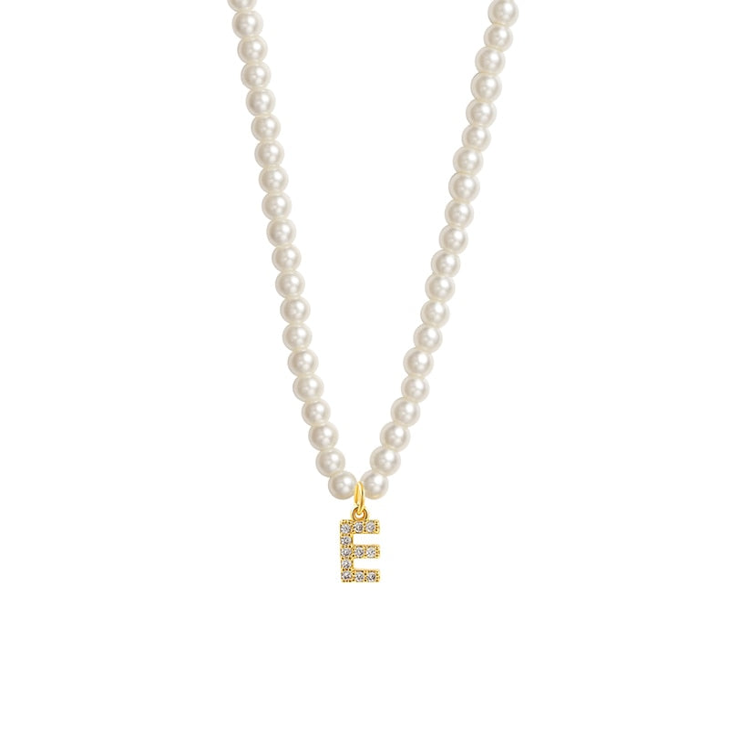 Collier Initiale Perle e