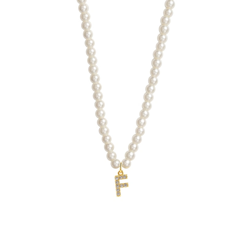 Collier Initiale Perle f