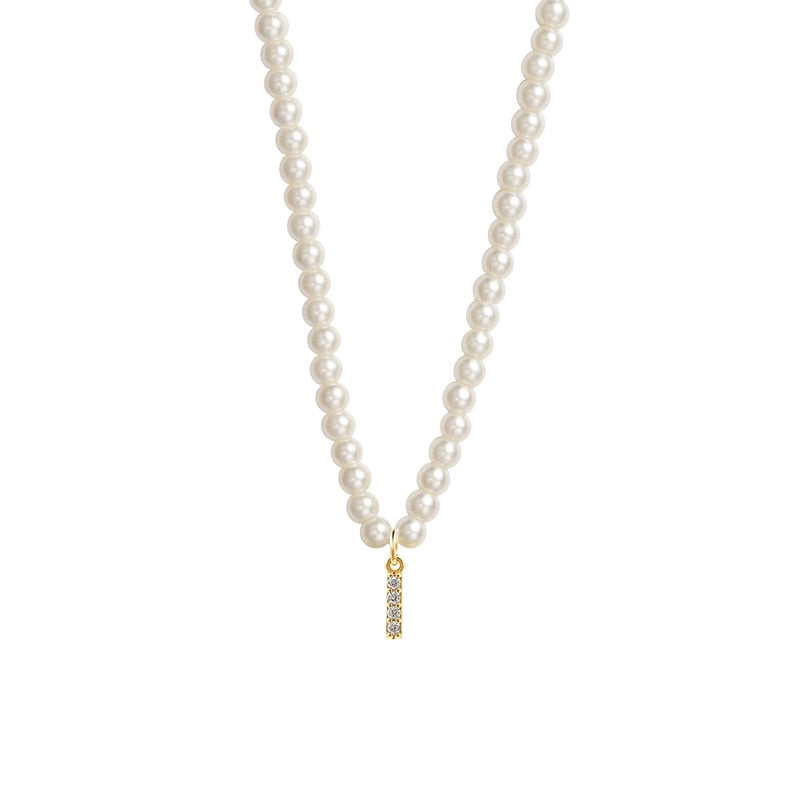 Collier Initiale Perle i