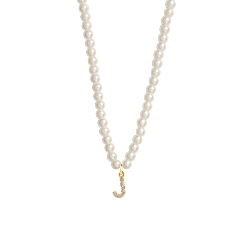 Collier Initiale Perle j