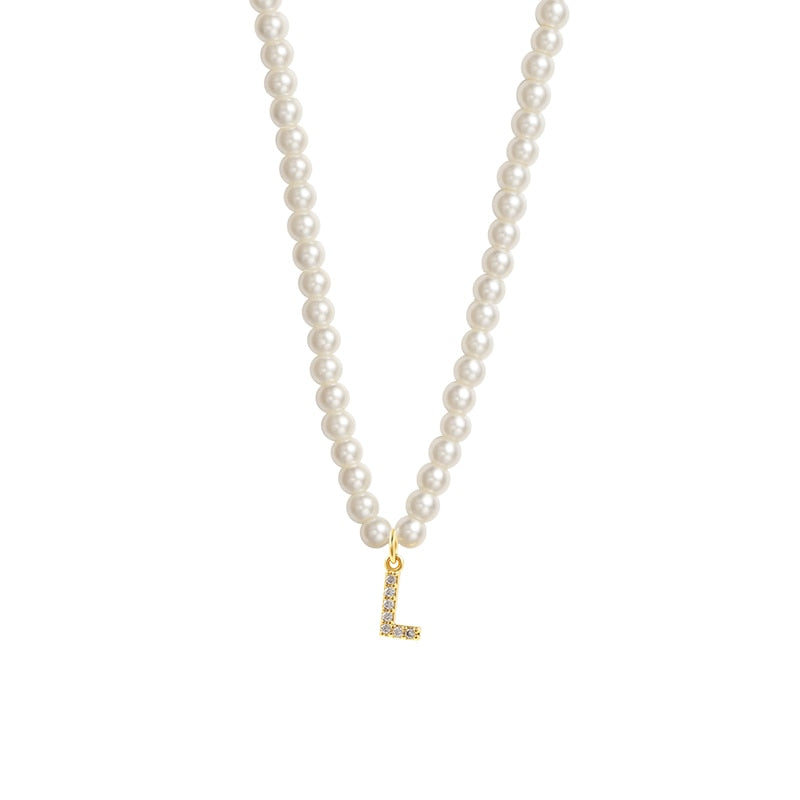 Collier Initiale Perle l