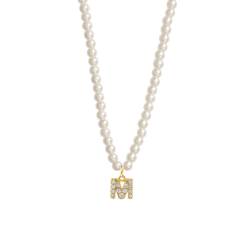 Collier Initiale Perle m