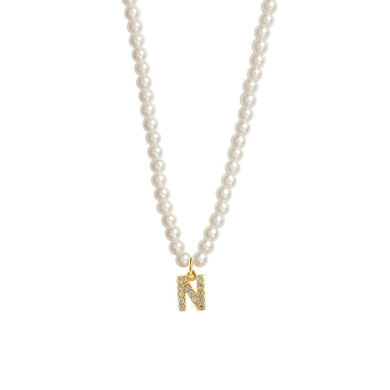 Collier Initiale Perle n