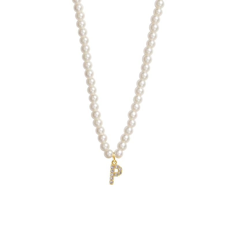 Collier Initiale Perle p
