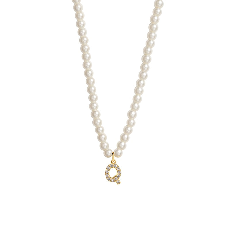 Collier Initiale Perle q