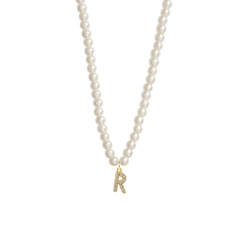Collier Initiale Perle r