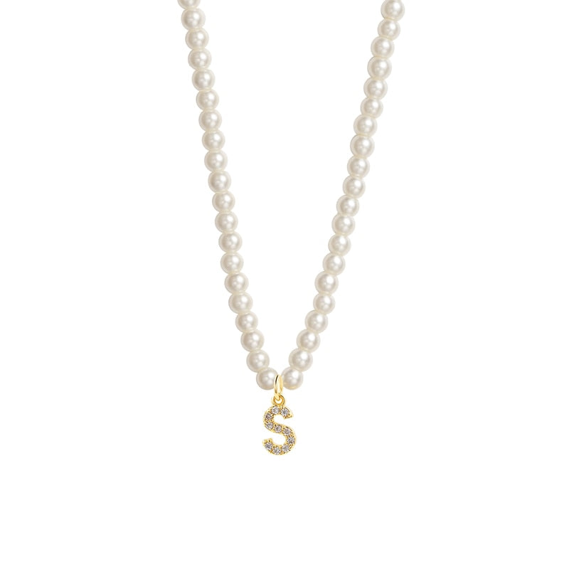 Collier Initiale Perle s