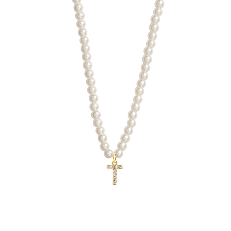 Collier Initiale Perle t