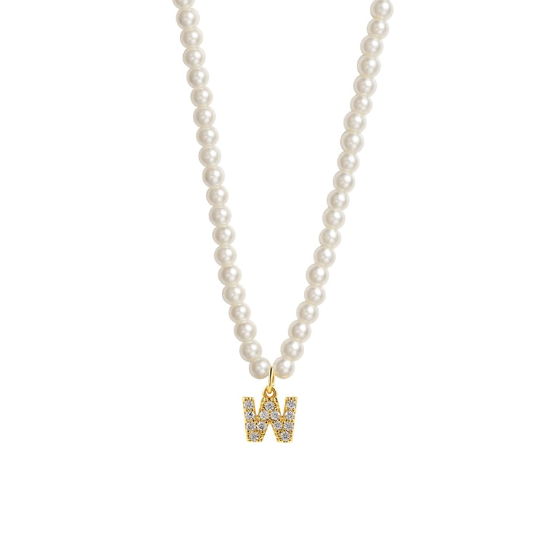 Collier Initiale Perle w