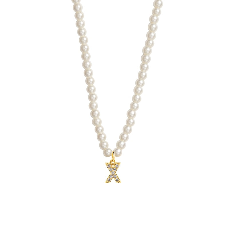 Collier Initiale Perle x