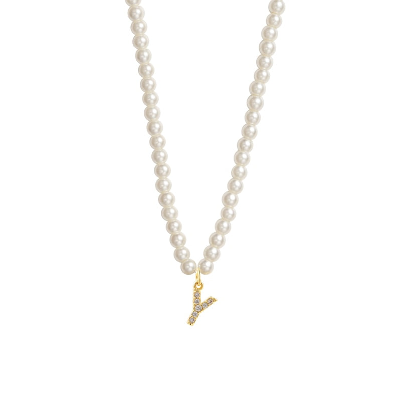 Collier Initiale Perle y