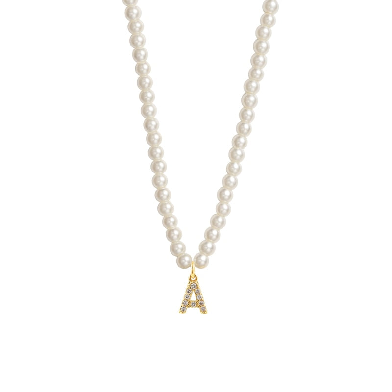 Collier Initiale Perle