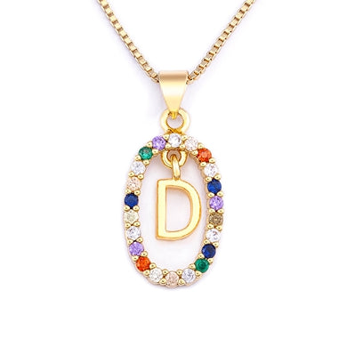 collier initiale pierre d